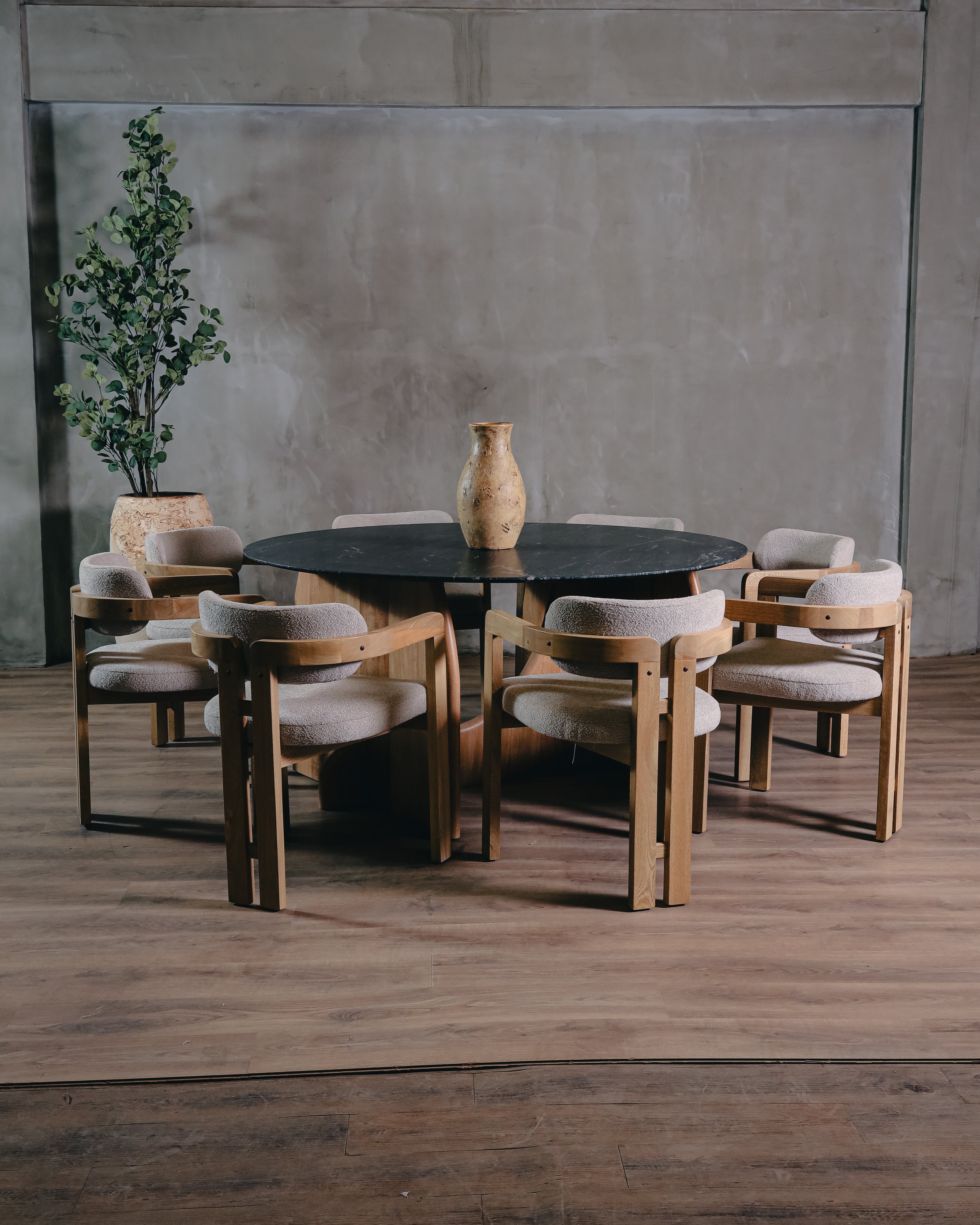 Mesa Comedor Amorino Roble y Granito