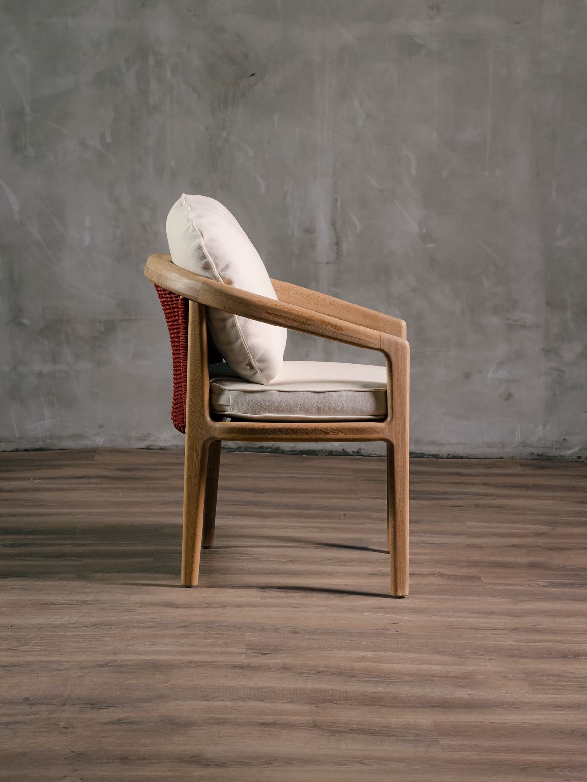 Silla Barletta Tejido Completo Roble Terracota