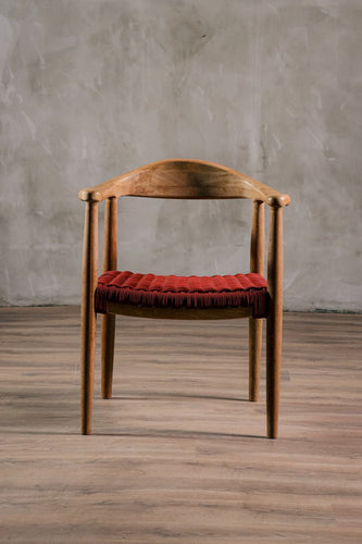 Silla Romana Roble Tejido Terracota