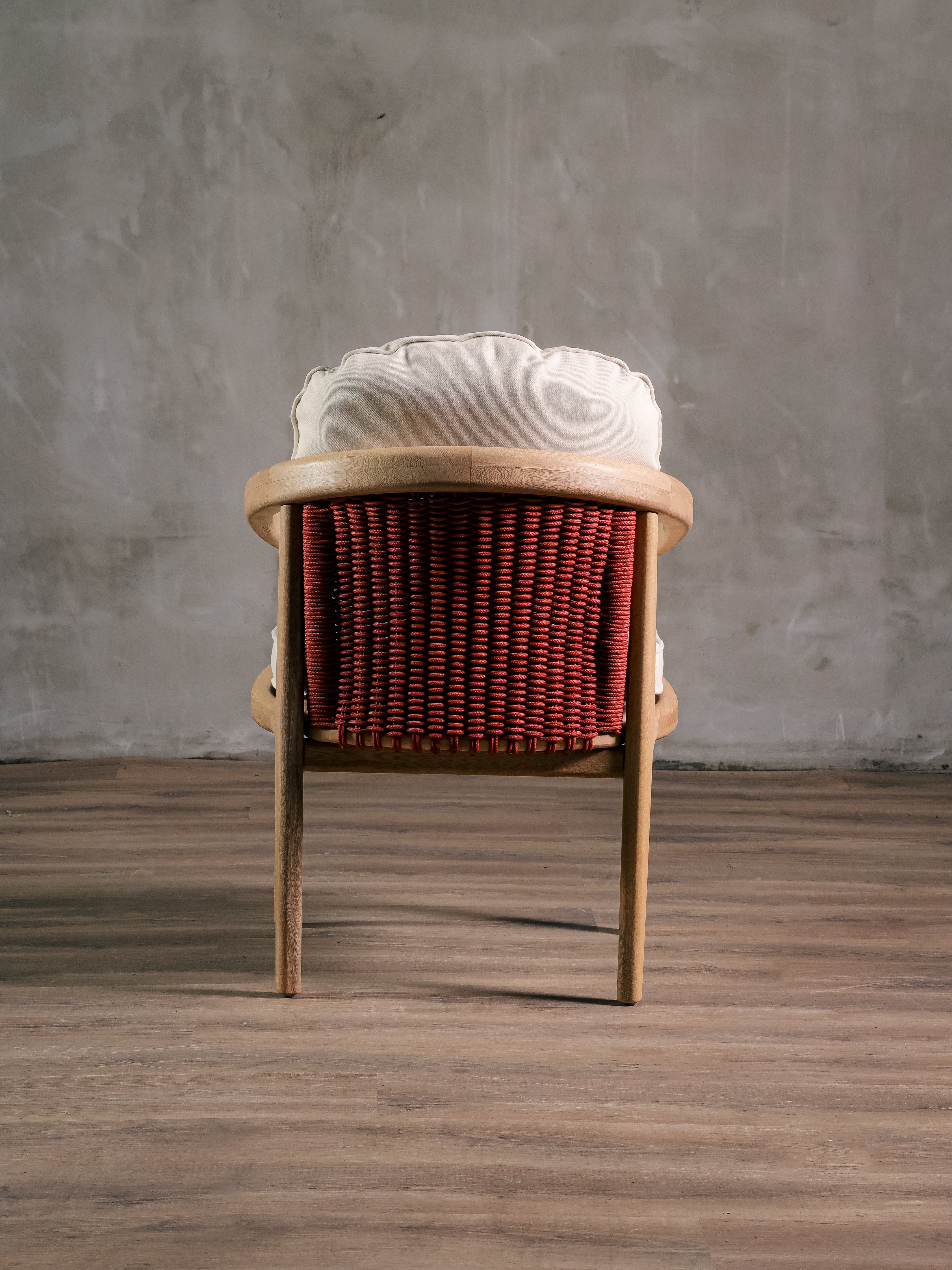 Silla Barletta Tejido Completo Roble Terracota