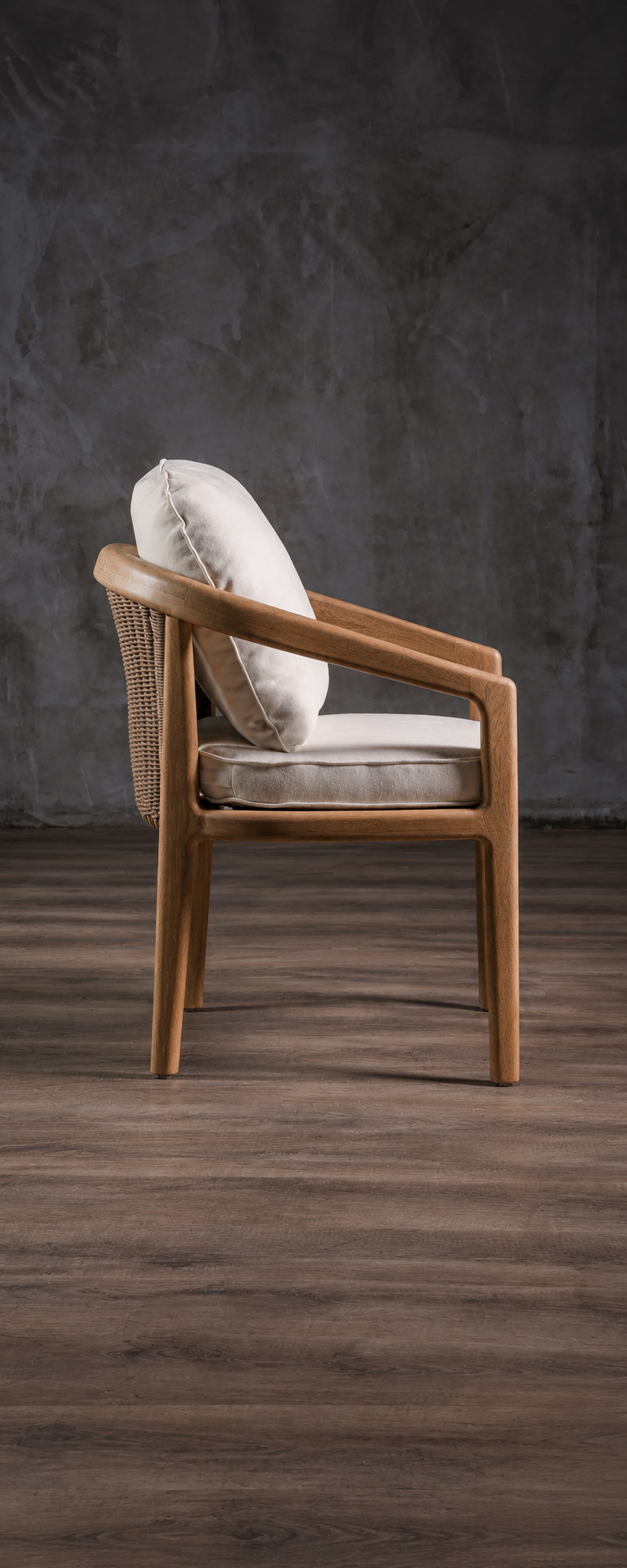 Silla Barletta en Roble Tejido Completo Piola Beige
