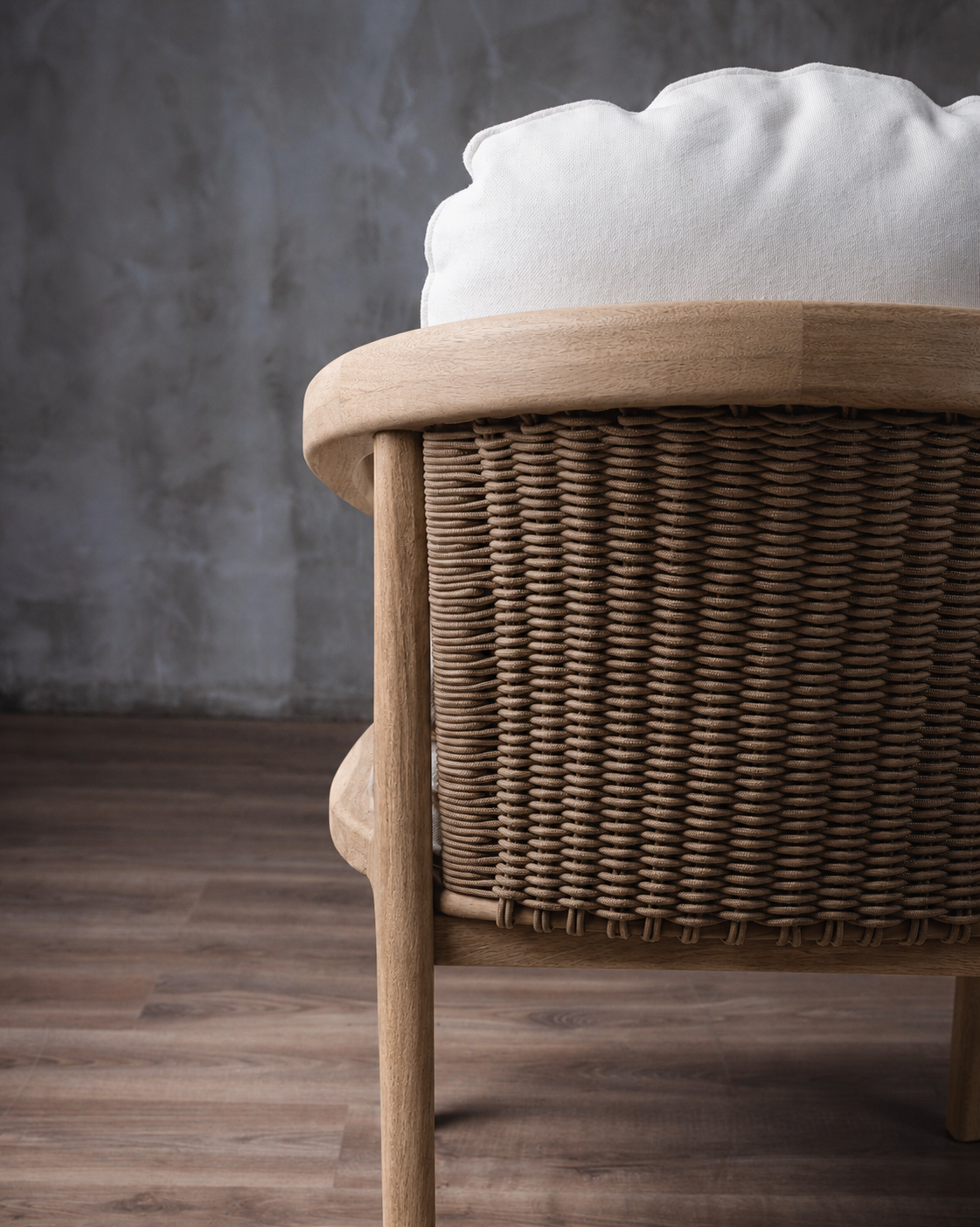 Silla Barletta en Roble Tejido Completo Piola Beige
