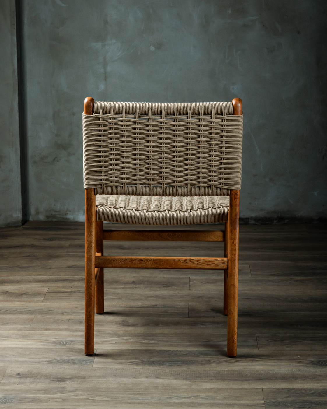 Silla Saka en Parota Tejido Beige