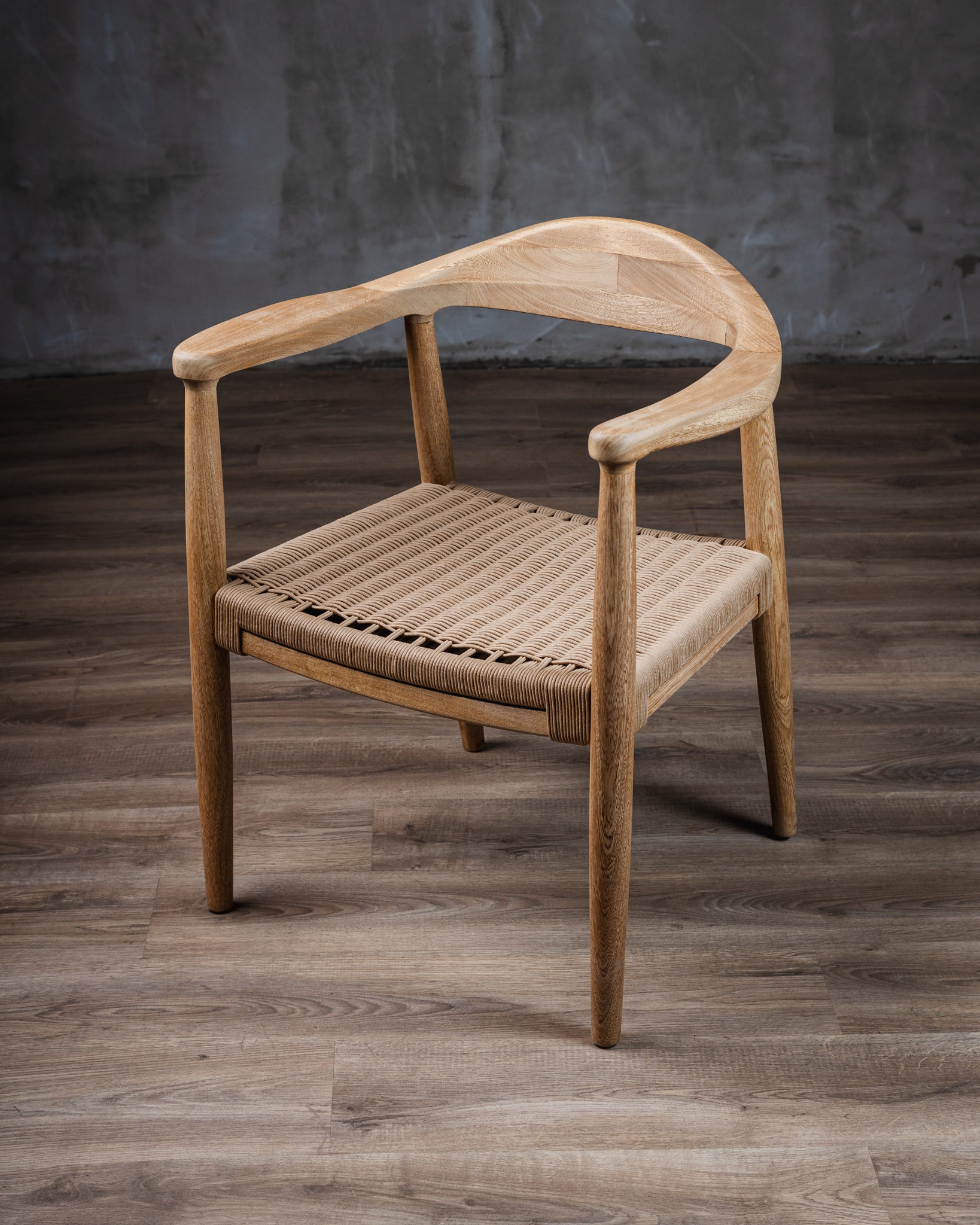 Silla Romana Tejido Beige Roble