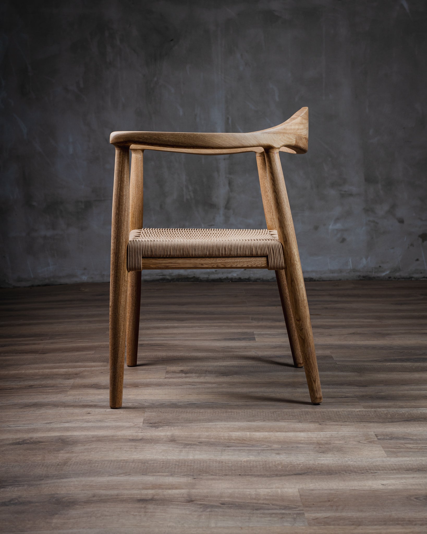 Silla Romana Tejido Beige Roble