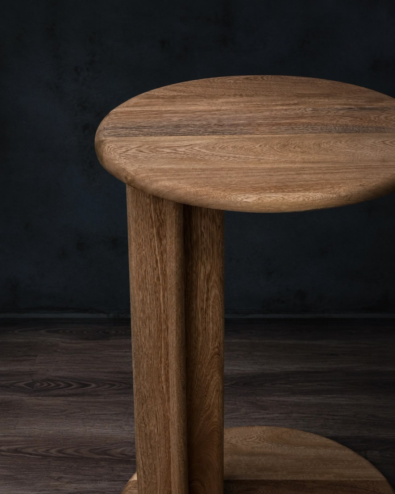 Mesa Lateral Lucca en Roble detalle - DECOVA