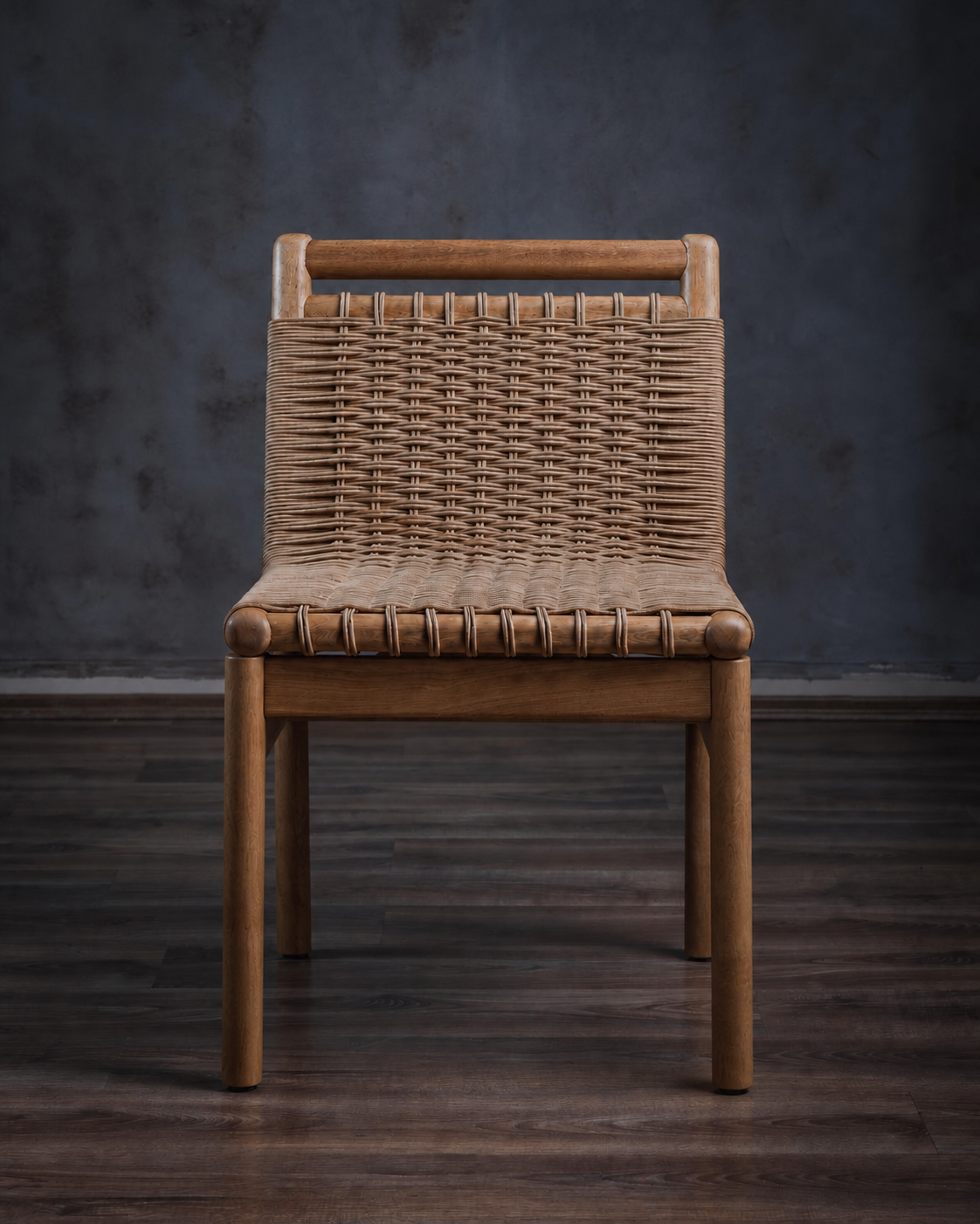 Silla Bekan Sin Descansabrazos en Roble Tejido Piola Beige