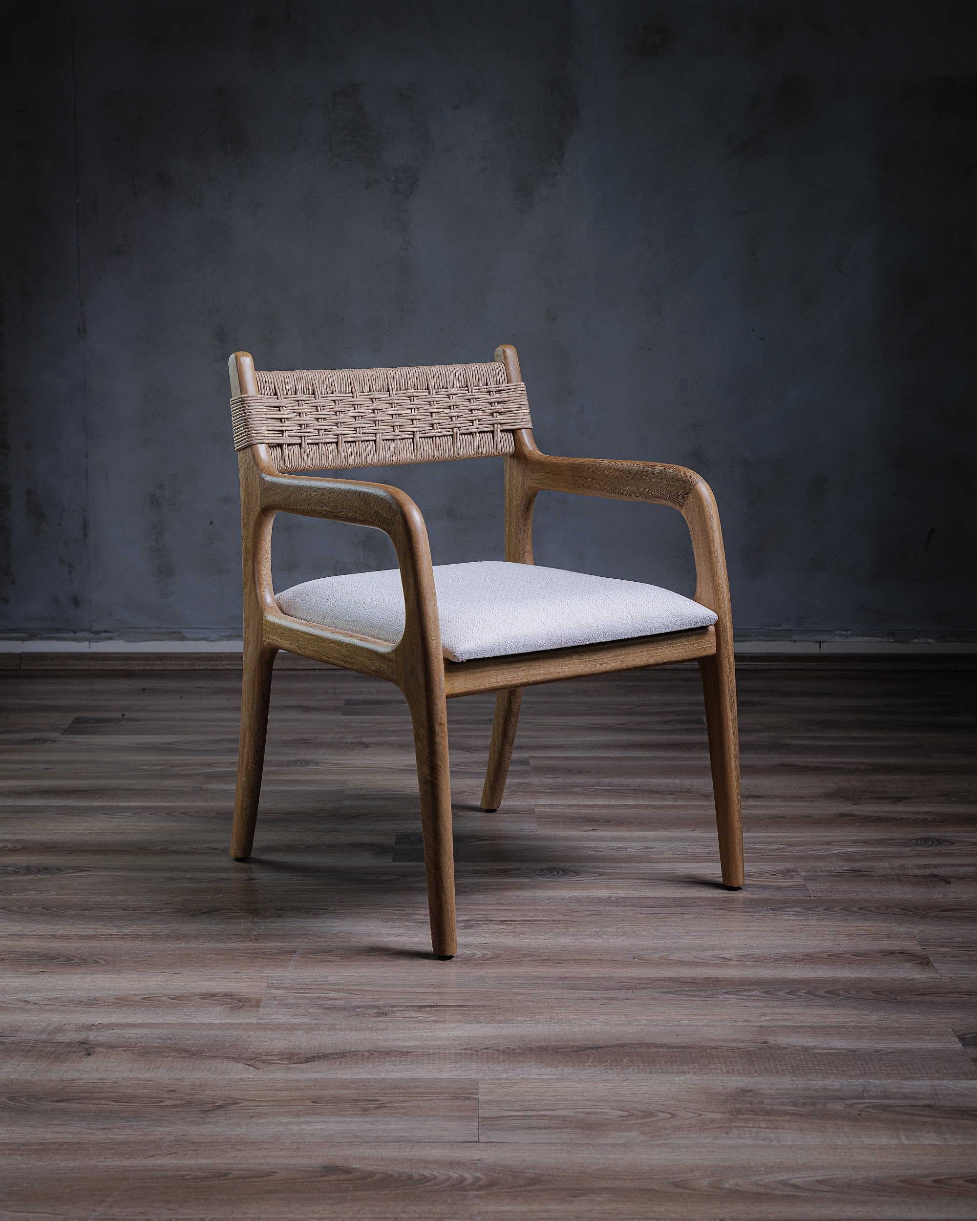 Silla Camogli en Roble Tela Gris