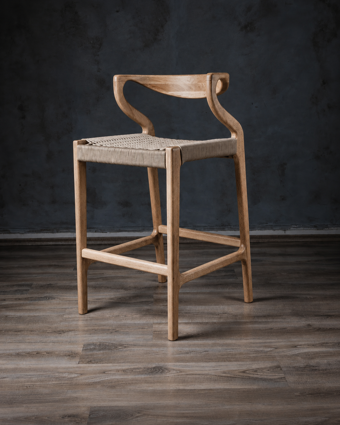 Banco Novello en Roble Tejido Piola Beige