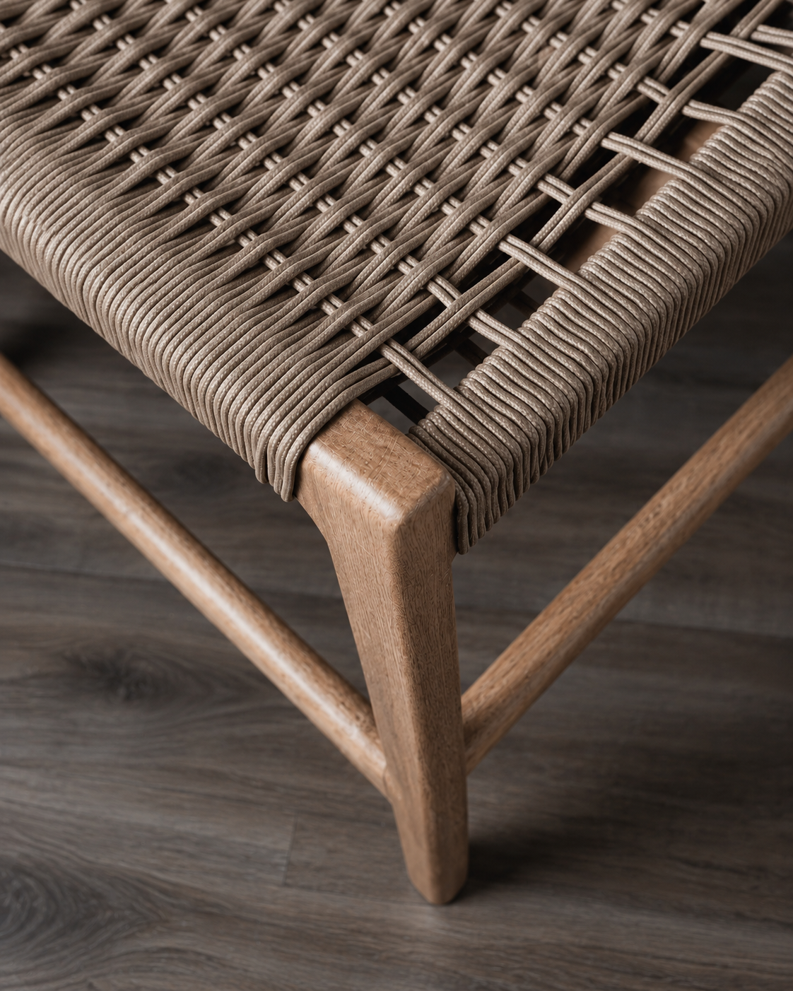 Banco Novello en Roble Tejido Piola Beige