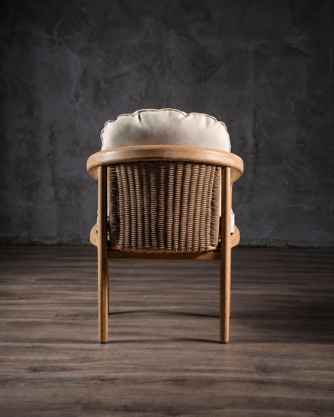 Silla Barletta en Roble Tejido Completo Piola Beige