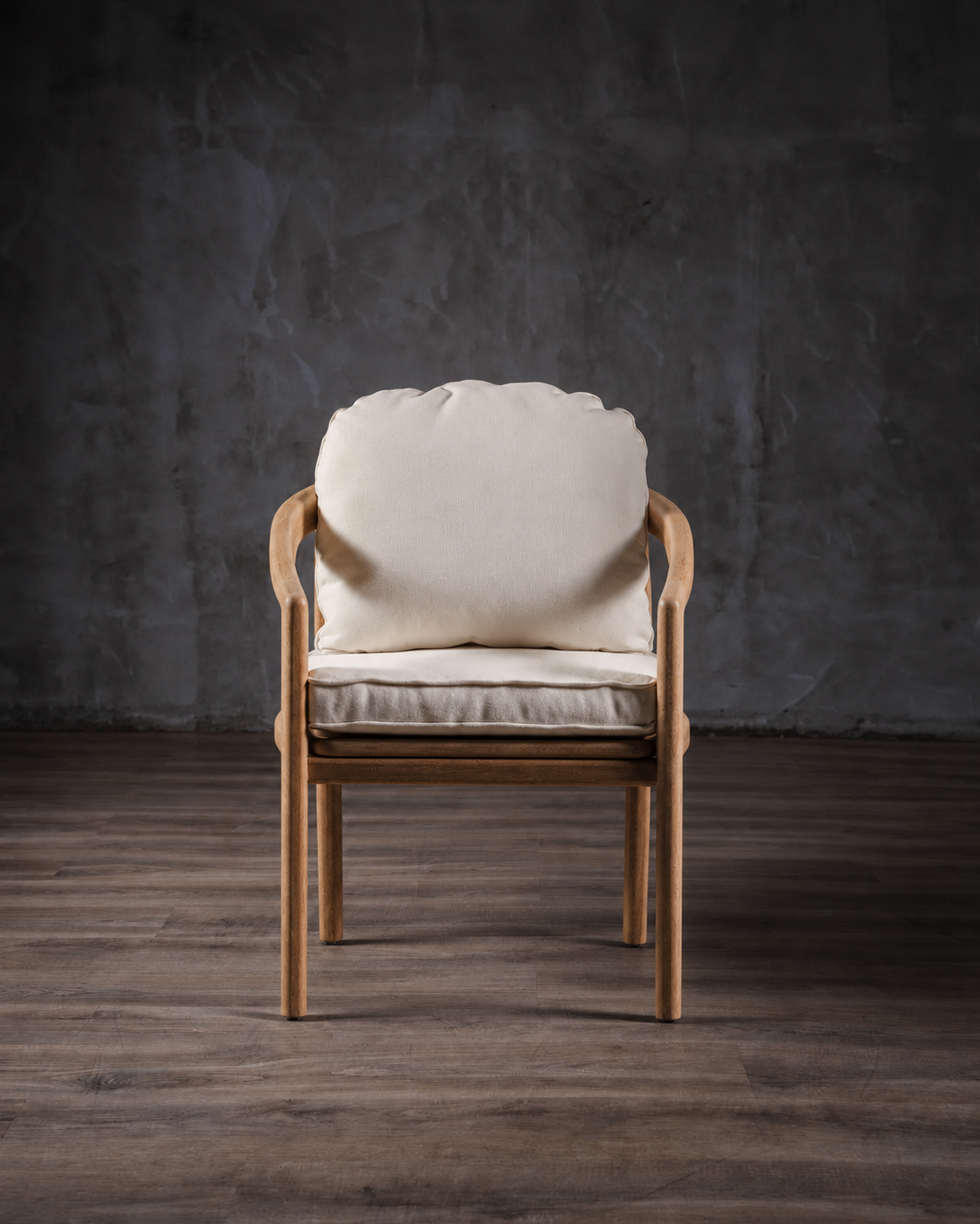 Silla Barletta en Roble Tejido Completo Piola Beige