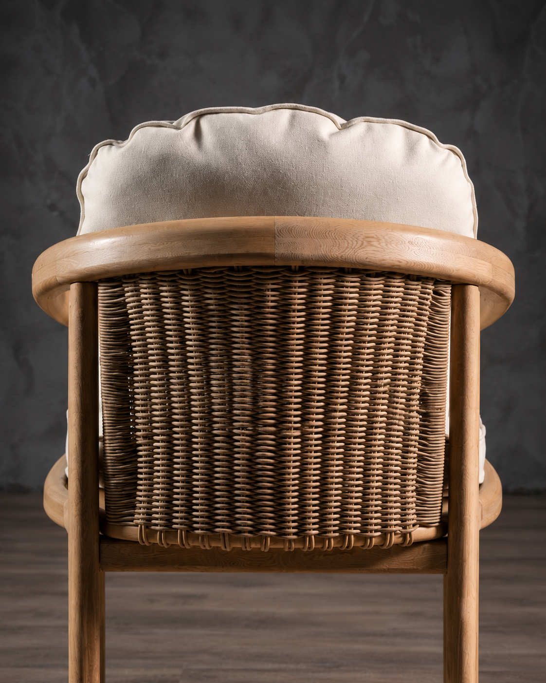 Silla Barletta en Roble Tejido Completo Piola Beige