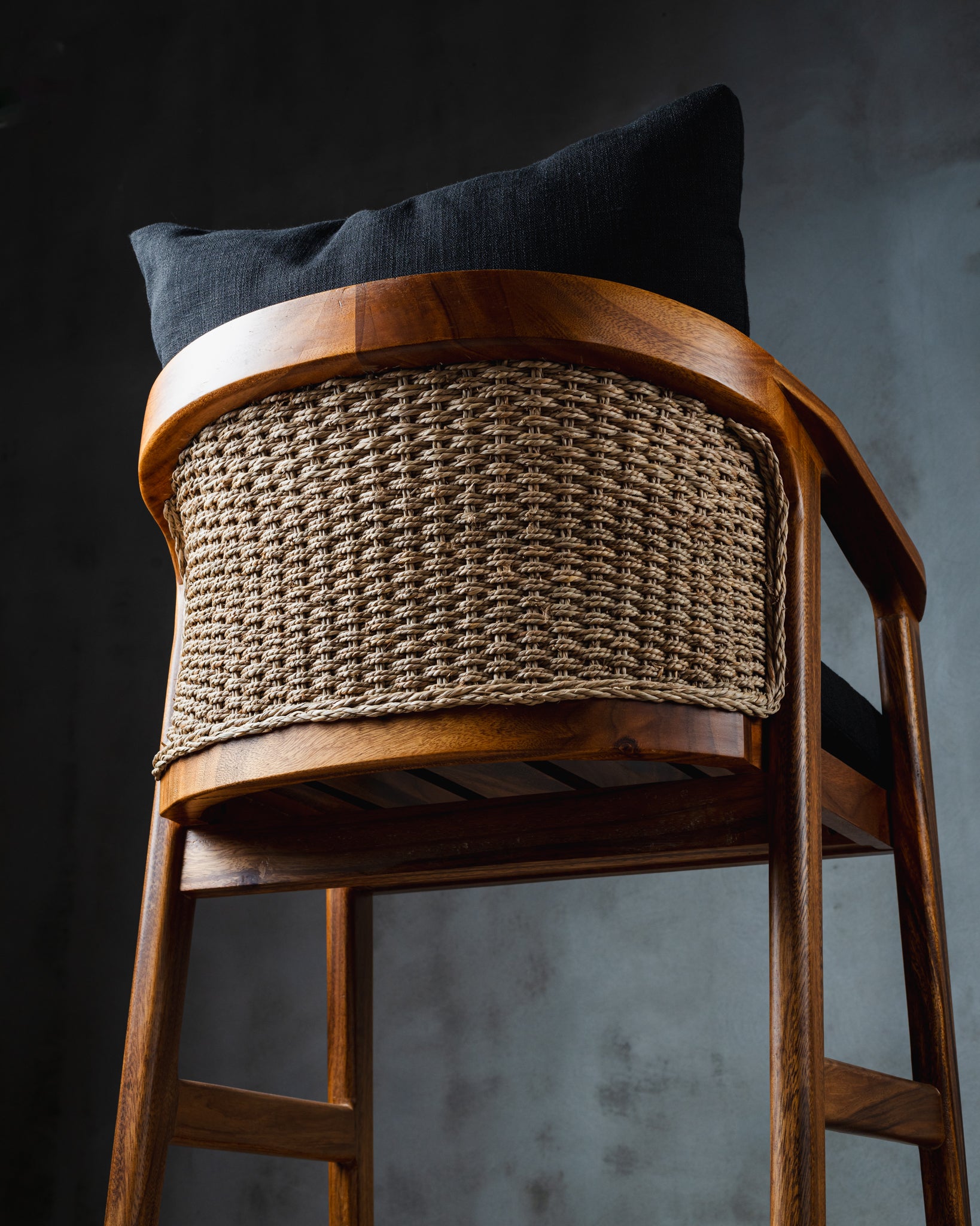 Banco Caserta Parota Tejido con descansabrazos