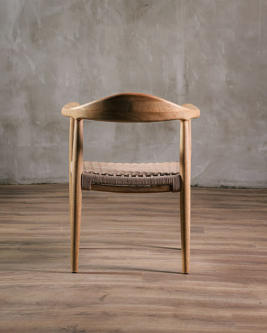 Silla Romana Roble Tejida Beige