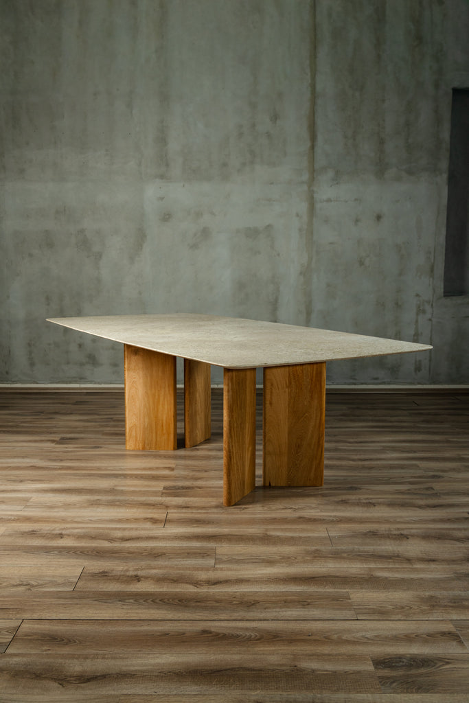 Mesa Base Roble Cobertura Granito Beige 8-