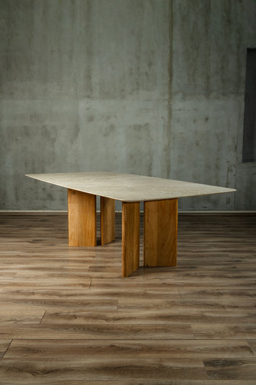 Mesa Base Roble Cobertura Granito Beige 8-