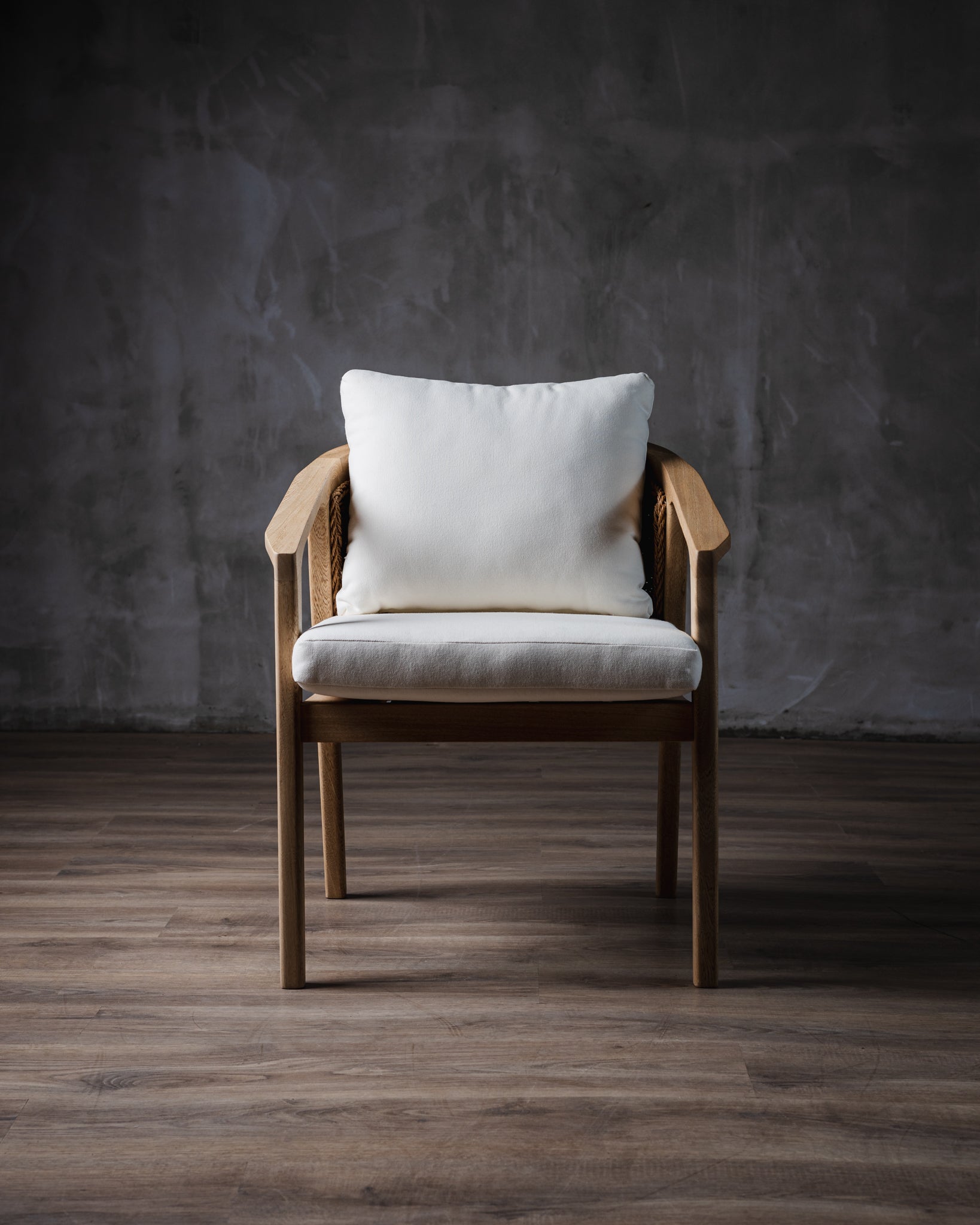 Silla Caserta Roble Tejido Beige