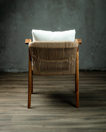 Silla Amalia en Parota Tejido Exterior Beige