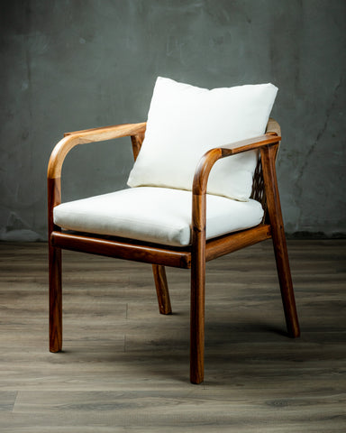 Silla Amalia en Parota Tejido Exterior Beige