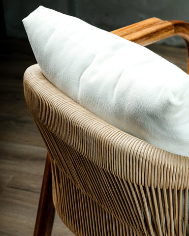 Silla Amalia en Parota Tejido Exterior Beige
