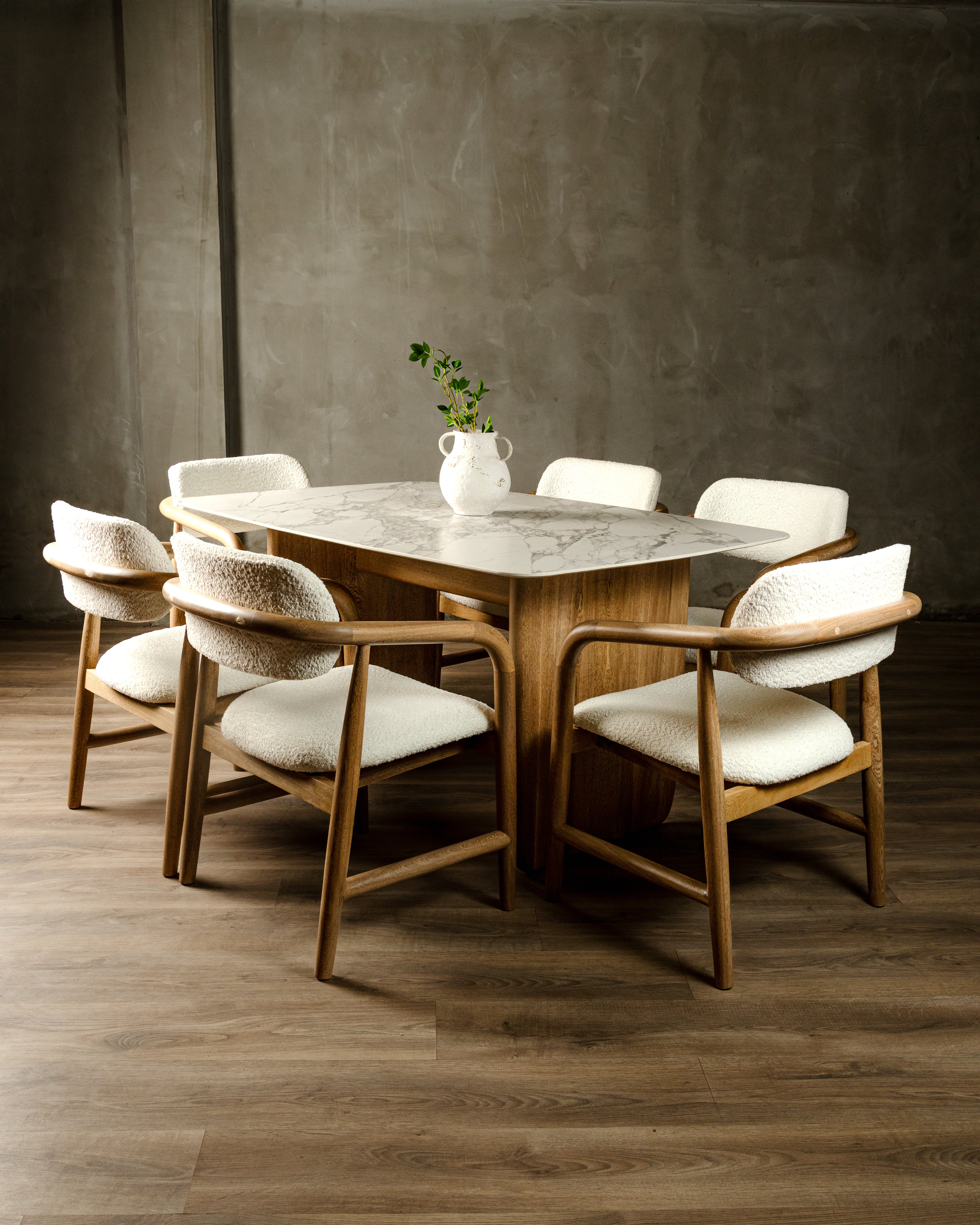 Mesa Comedor Nardo Roble y Cuarcita