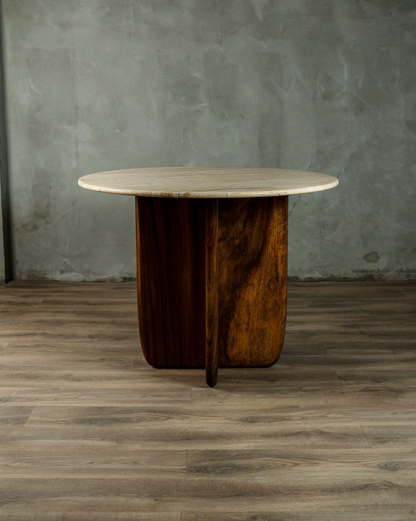 Mesa Base Parota Cobertura Granito Beige-