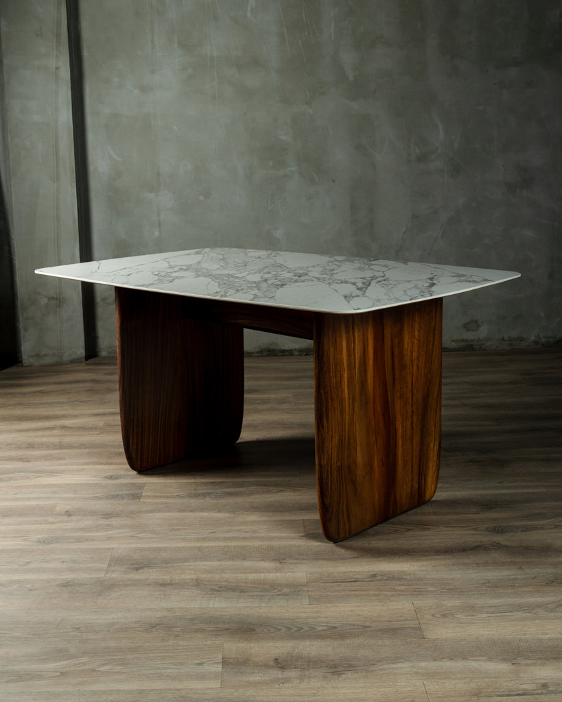 Mesa Base Parota Cobertura Granito Blanco 6-