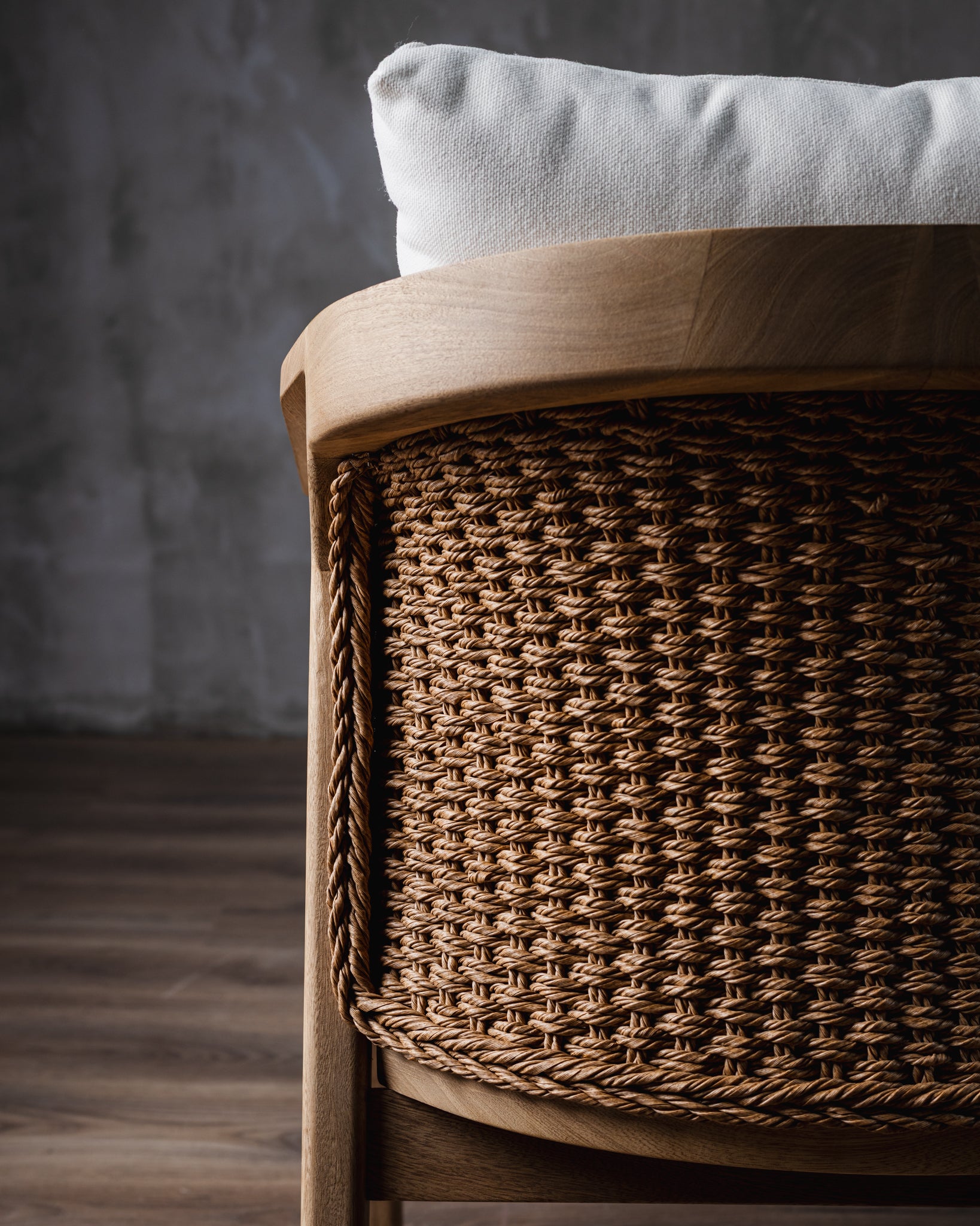 Silla Caserta Roble Tejido Beige