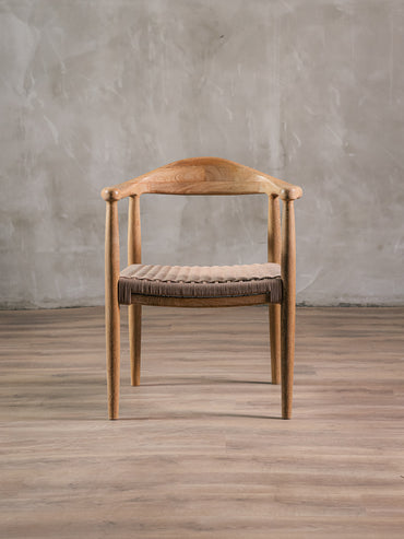 Silla Romana Roble Tejido Beige