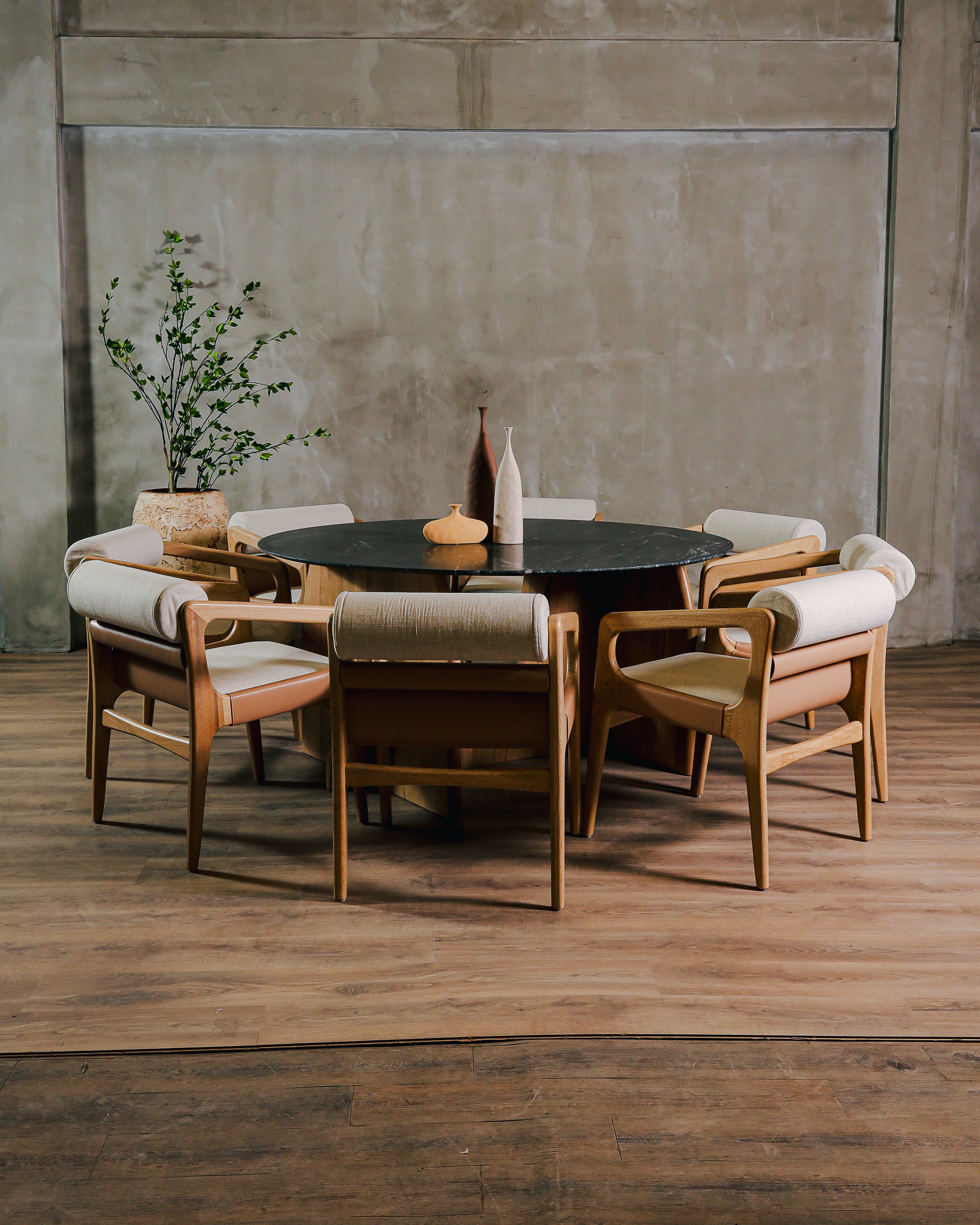 Mesa Comedor Amorino Roble y Granito