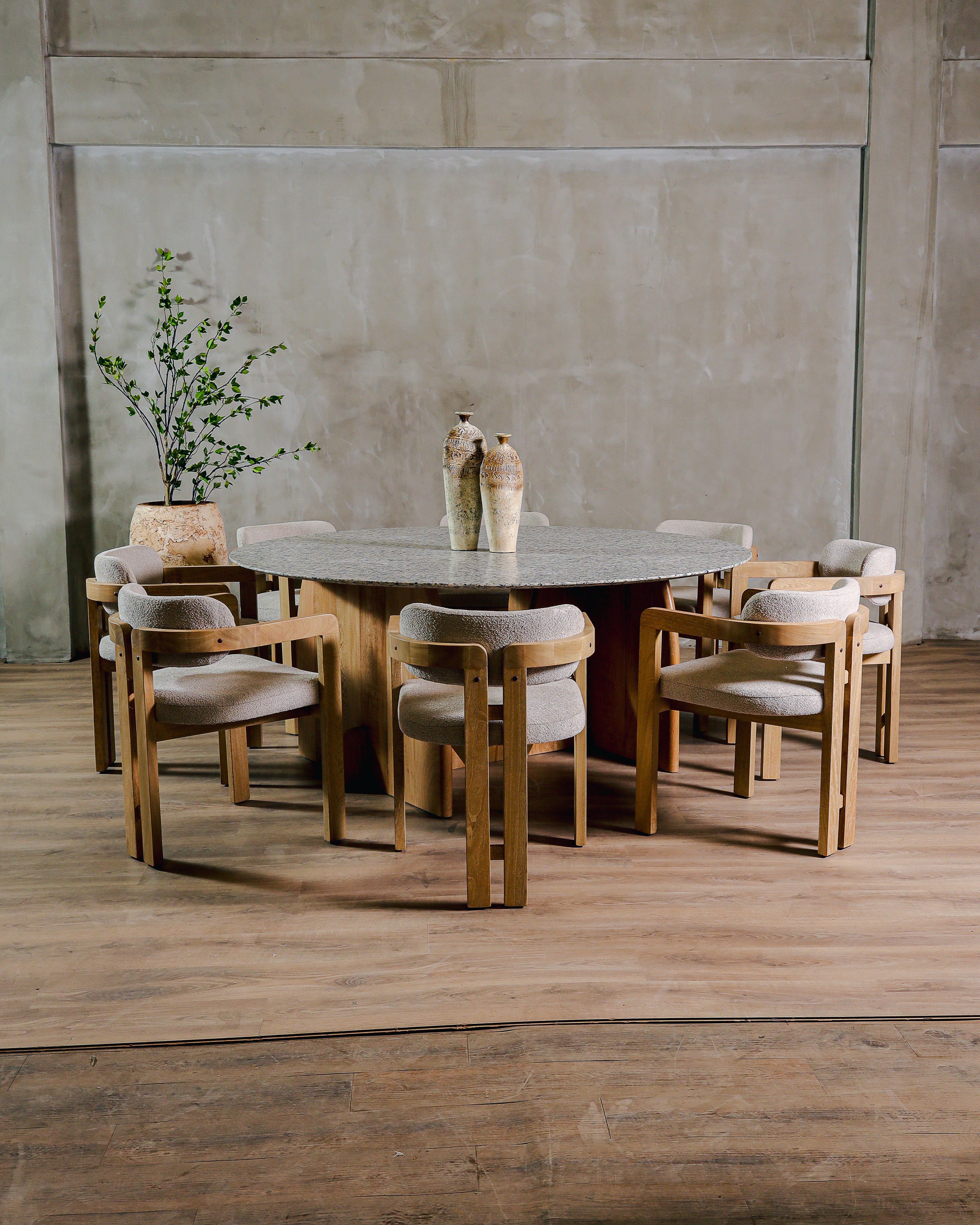 Mesa Comedor Amorino Roble y Granito.