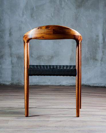 Silla Sicilia Parota Tejido Negro